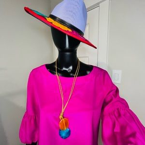 Pink Dress by Jessica Howard Oversized with balloon sleeves.